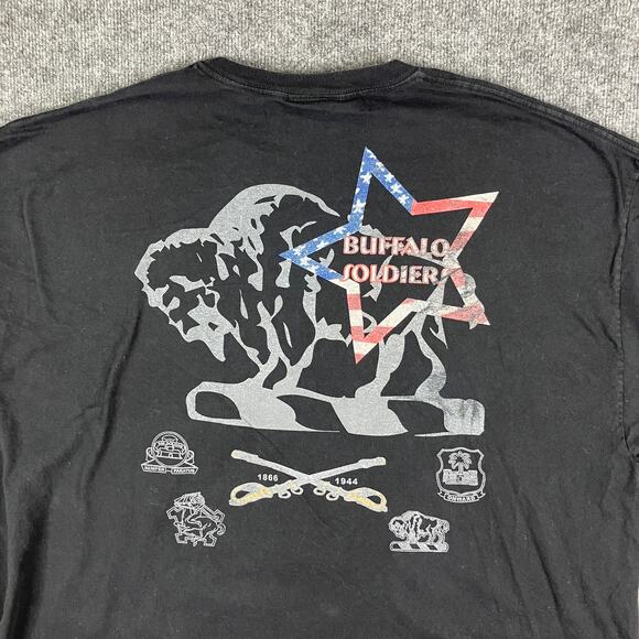 Buffalo Soldiers T-Shirt Mens 4XL Black Vintage 90s Graphic History Cotton Tee - Picture 8 of 10